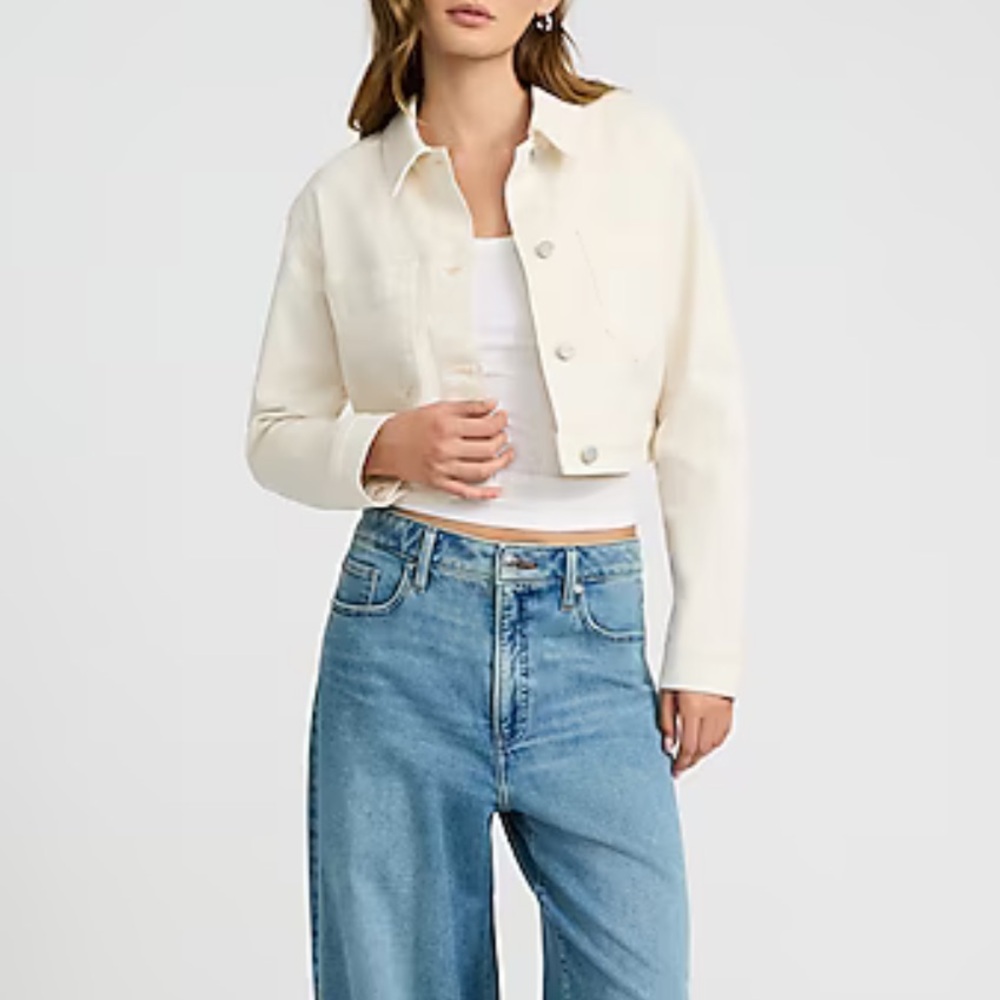 Express Cream Button-Up Jacket - Picture 2 of 5